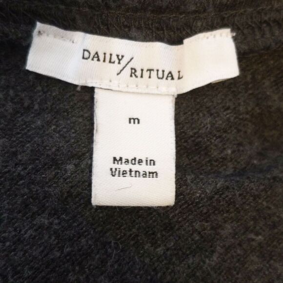 Daily Ritual soft viscose charcoal gray drawstring waist cropped jumpsuit M - Picture 5 of 9